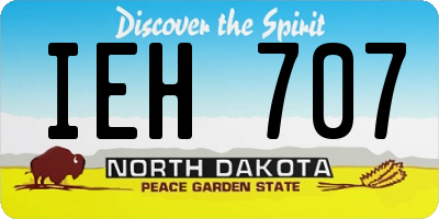 ND license plate IEH707