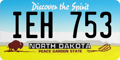 ND license plate IEH753
