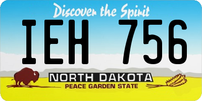 ND license plate IEH756