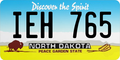 ND license plate IEH765