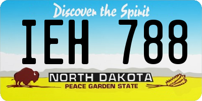 ND license plate IEH788