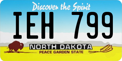 ND license plate IEH799