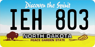 ND license plate IEH803