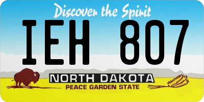 ND license plate IEH807