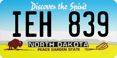 ND license plate IEH839