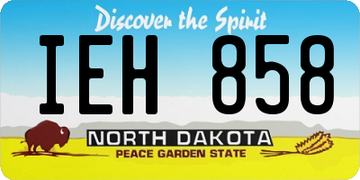 ND license plate IEH858