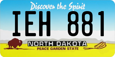 ND license plate IEH881