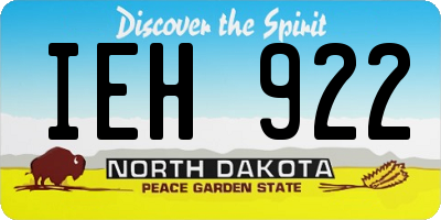 ND license plate IEH922