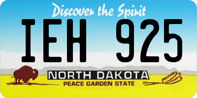 ND license plate IEH925
