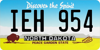 ND license plate IEH954