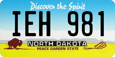 ND license plate IEH981