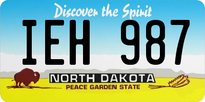 ND license plate IEH987