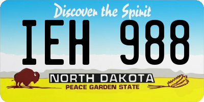 ND license plate IEH988