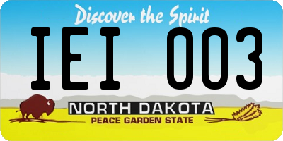 ND license plate IEI003