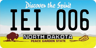 ND license plate IEI006
