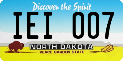 ND license plate IEI007