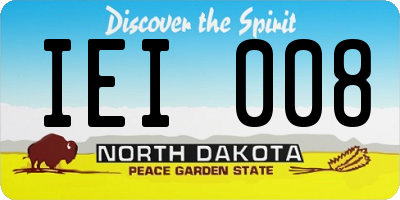 ND license plate IEI008