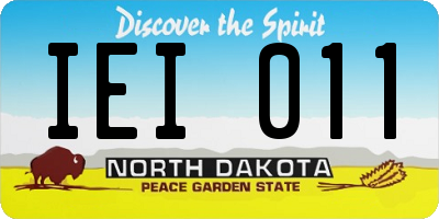 ND license plate IEI011