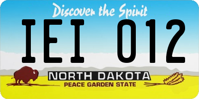 ND license plate IEI012