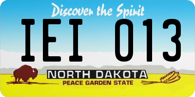 ND license plate IEI013