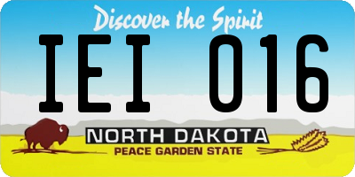 ND license plate IEI016