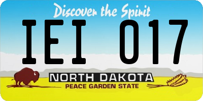 ND license plate IEI017