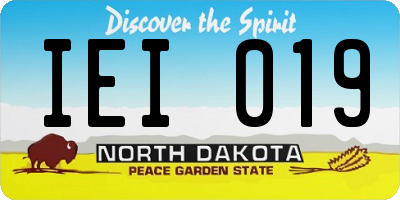 ND license plate IEI019