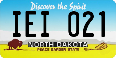 ND license plate IEI021