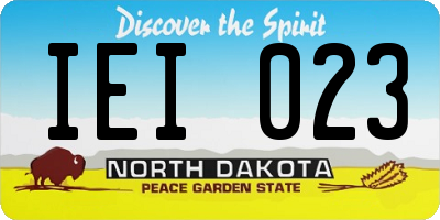 ND license plate IEI023