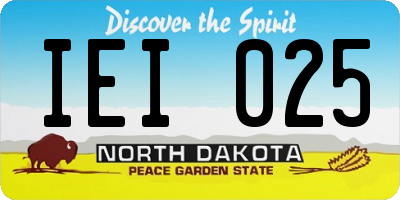 ND license plate IEI025