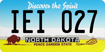 ND license plate IEI027