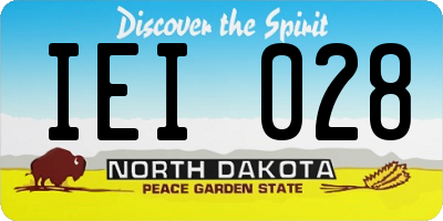 ND license plate IEI028