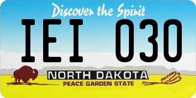 ND license plate IEI030
