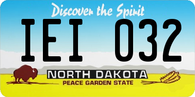 ND license plate IEI032