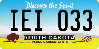 ND license plate IEI033