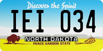 ND license plate IEI034