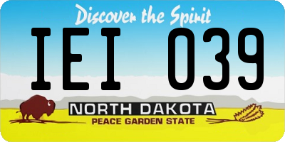 ND license plate IEI039