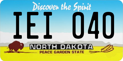 ND license plate IEI040