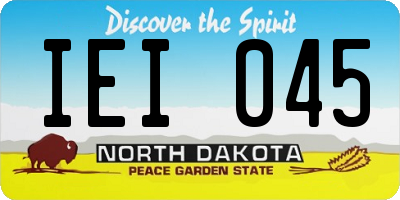ND license plate IEI045