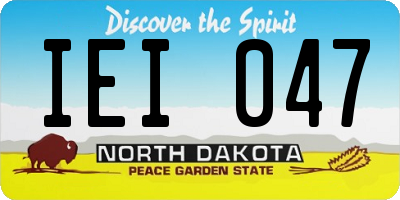ND license plate IEI047