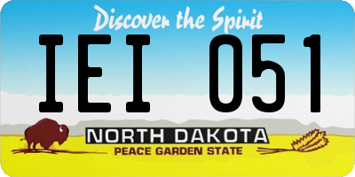 ND license plate IEI051