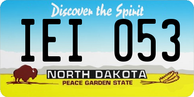 ND license plate IEI053