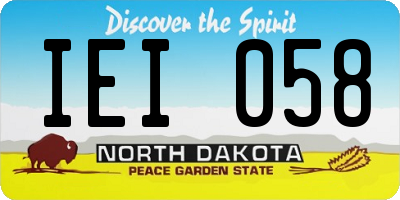 ND license plate IEI058