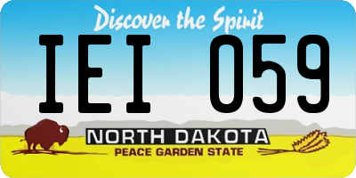 ND license plate IEI059