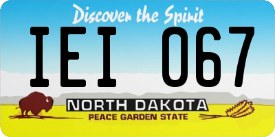 ND license plate IEI067