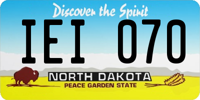 ND license plate IEI070