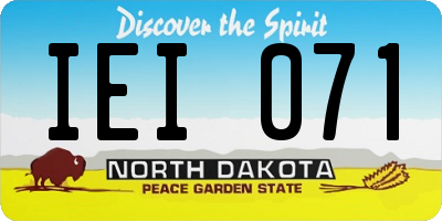 ND license plate IEI071