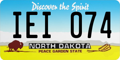 ND license plate IEI074