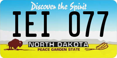 ND license plate IEI077