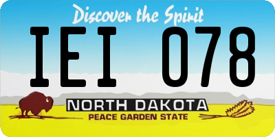 ND license plate IEI078